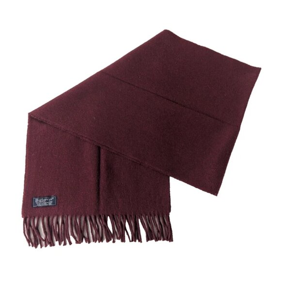 BURBERRY London Vintage Solid Knit 100% Cashmere Neck Warmer Maroon SCARF - Picture 1 of 6